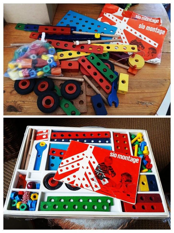 SIO constructie speelgoed vintage hout '60, Kinderen en Baby's, Speelgoed | Houten speelgoed, Gebruikt, Overige typen, Ophalen of Verzenden