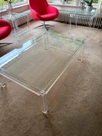 Glazen salontafel, 80x120 cm en 41cm hoog, 50 tot 100 cm, Minder dan 50 cm, Glas, 100 tot 150 cm