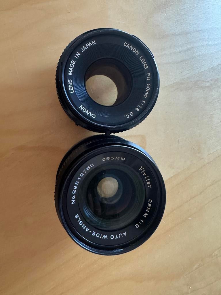 FD lenzen 28mm & 50mm (defect), Ophalen of Verzenden, Gebruikt, Standaardlens