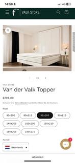 Van der Valk Topper 90x200 cm Koudschuim, Huis en Inrichting, Ophalen, 90 cm, Eenpersoons, Wit