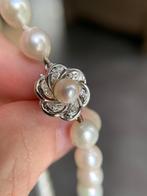 Akoya Parelcollier met diamant.Zoutwater goud parel ketting, Ophalen of Verzenden, Goud, Ketting