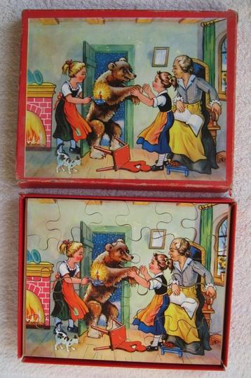 (beslist oude !) houten puzzel van Sneeuwwit en Rozerood (?) beschikbaar voor biedingen