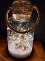 Glazen stolpfles met verlichting en decoratie, Overige materialen, 25 tot 50 cm, Ophalen of Verzenden, Zo goed als nieuw