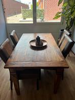 Mooie houten tafel weg ivb verhuizing, Huis en Inrichting, Ophalen, Vijf personen of meer, Rechthoekig, 50 tot 100 cm