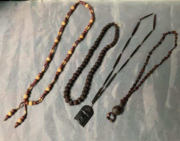 4 Afrikaanse kettingen halssierraden, Sieraden, Tassen en Uiterlijk, Kettingen, Zo goed als nieuw, Overige materialen, Ophalen of Verzenden