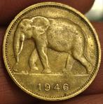 Koloniale valuta 1 Fr. 1946 Belgische Congo, Postzegels en Munten, Munten | Afrika, Verzenden, Overige landen