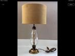 Antieke Tafellamp met glazen voet, Ophalen of Verzenden, Zo goed als nieuw, Minder dan 50 cm