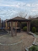 Houten prieel met zonnescherm, regenton en dakgoot, Tuin en Terras, Ophalen of Verzenden