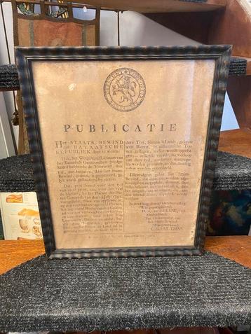 publicatie van het Staats-Bewind v Bataafsche Republiek 1803 beschikbaar voor biedingen