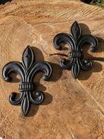 GIETIJZEREN FRANSE LELIE MUURDECORATIE ZWART NIEUW, Tuin en Terras, Tuinwanddecoratie, -, -, Nieuw, Ophalen of Verzenden
