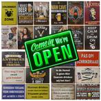 Bar Happy Hours zwart pijl reclamebord van metaal wandbord, Huis en Inrichting, Ophalen of Verzenden, Nieuw