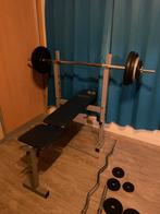 Halterbank met gietijzeren gewichten - complete set, Gebruikt, Arno, Krachtstation, 3257LD