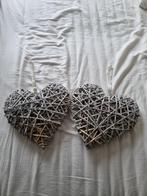 2 x Vergrijsd riet hart, Huis en Inrichting, Ophalen of Verzenden