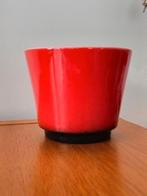 Grote Vintage Bloempot Keramiek Rood Blauw, Rond, Binnen, Ophalen of Verzenden, Zo goed als nieuw