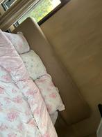 Boxspring ombouw 160x200 - Suède - Zo goed als nieuw, Huis en Inrichting, Ophalen, Beige, Tweepersoons, Zo goed als nieuw