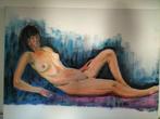 Modern werk canvas vrouwelijk naakt, Antiek en Kunst, Kunst | Schilderijen | Modern, Ophalen of Verzenden