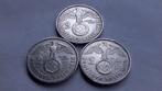 WO2 3x 2 Reichsmark zilver nazi duitsland., Ophalen of Verzenden, Duitsland, Setje, Zilver