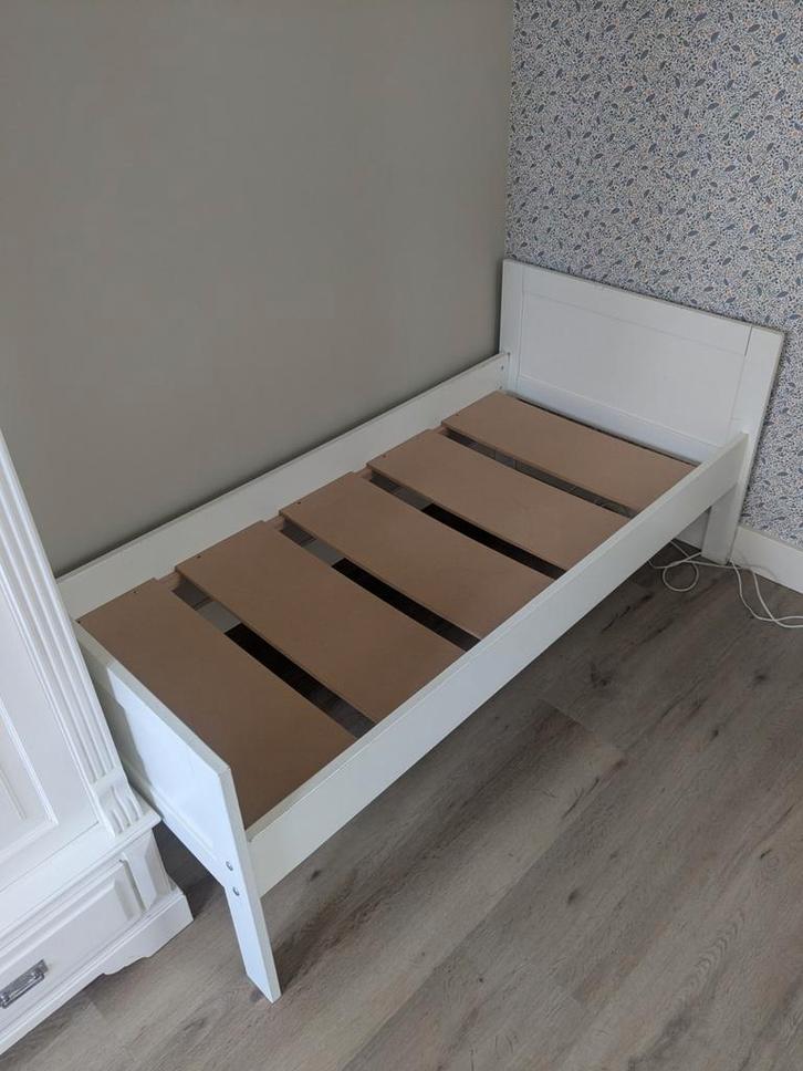 Peuterbed 150x70, Huis en Inrichting, Slaapkamer | Bedden, Gebruikt, Eenpersoons, 70 cm of minder, 190 cm of minder, Hout, Wit