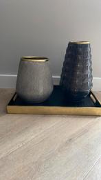 Dienblad met 2 leuke vazen, Ophalen, Kunststof, Overige kleuren, Zo goed als nieuw