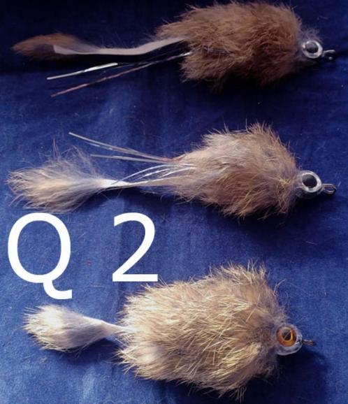 3 muis - rat achtige snoekstreamers gebonden op Fleurhaak, Watersport en Boten, Hengelsport | Roofvissen, Nieuw, Complete set