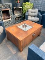 Cortenstalen Gasvuurtafel - Zo Goed Als Nieuw, Tuin en Terras, Vuurtafels, Ophalen, Zo goed als nieuw