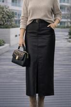 Leerlook rok (L), Zwart, Maat 42/44 (L), Ophalen of Verzenden, Zo goed als nieuw