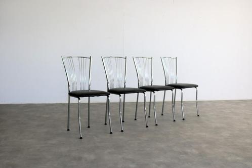 vintage eetkamerstoelen | stoelen | jaren 70, Huis en Inrichting, Stoelen, Gebruikt, Vier, Leer, Overige materialen, Ophalen of Verzenden