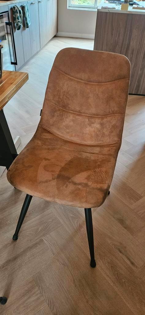 6 Cognac Bruine Eetkamerstoelen, Huis en Inrichting, Stoelen, Gebruikt, Vijf, Zes of meer stoelen, Bruin, Ophalen of Verzenden