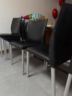 6x Leolux Myto (Zwart) Eetkamerstoelen, Huis en Inrichting, Stoelen, Zwart, Ophalen of Verzenden, Zo goed als nieuw, Vijf, Zes of meer stoelen