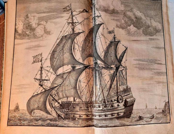 Zeldzaam boek scheepsbouwkunde 1697, 1e ed.- Cornelis v. Yk, Antiek en Kunst, Antiek | Boeken en Bijbels, Verzenden