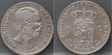 Nette zilveren 1 gulden 1857 - Willem 3