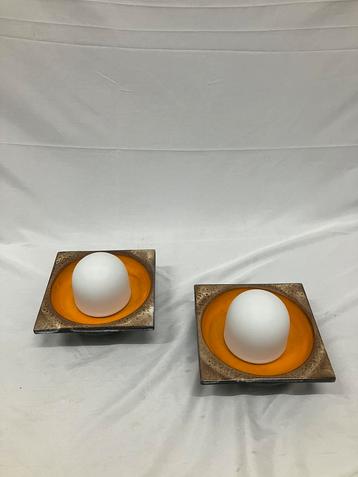 Vintage fat lava jaren 70 keramische wandlampen. beschikbaar voor biedingen