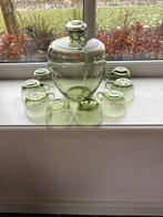 Andries Copier Bowlstel met 8 glazen kopjes - Art Deco, Glas of Glazen, Gebruikt, Ophalen of Verzenden, Glas