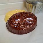 2 Vintage Aardewerk Puddingvormen  GEEL - BRUIN, Antiek en Kunst, Ophalen of Verzenden
