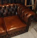 Set - Antiek Bruine Originele Chesterfield 3-zits en 2-zits, Huis en Inrichting, Banken | Bankstellen, 75 tot 100 cm, Ophalen of Verzenden