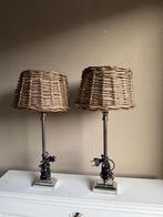 Set van 2 Riet Lampen, Huis en Inrichting, Ophalen of Verzenden, Zo goed als nieuw, Metaal, Minder dan 100 cm
