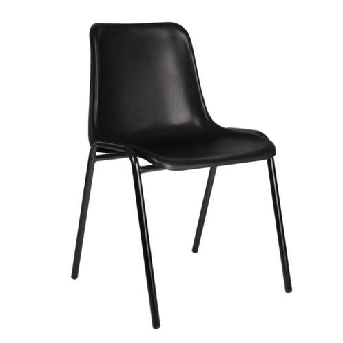 MN Bucky Kantinestoel Zwart Frame, Huis en Inrichting, Stoelen, Nieuw, Vijf, Zes of meer stoelen, Kunststof, Metaal, Zwart, Ophalen of Verzenden