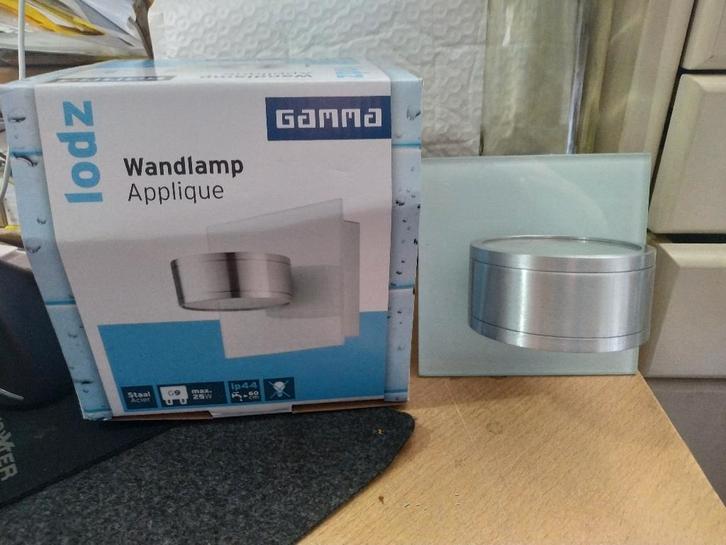 GAMMA wandlamp Lodz, Huis en Inrichting, Lampen | Wandlampen, Nieuw, Glas, Metaal, Ophalen of Verzenden