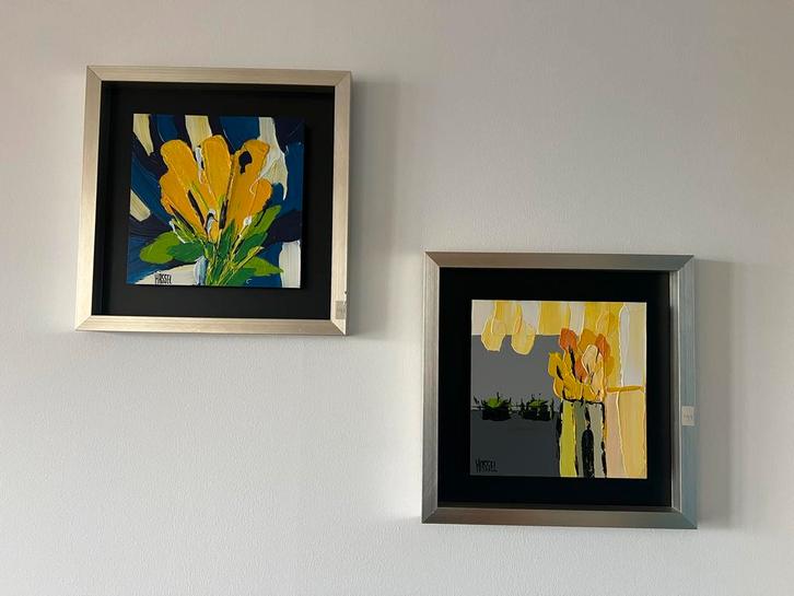 Ad v Hassel - 2 Acryl Schilderijen, Gesigneerd, Antiek en Kunst, Kunst | Schilderijen | Klassiek, Ophalen