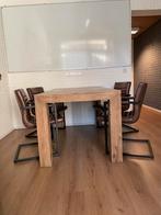 Tafel met 4 stoelen, Ophalen, 50 tot 100 cm, Zo goed als nieuw, 150 tot 200 cm