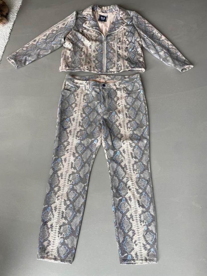 Pak slangen print maat L, Kleding | Dames, Jasjes, Kostuums en Pakken, Zo goed als nieuw, Kostuum of Pak, Maat 42/44 (L), Ophalen of Verzenden