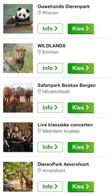 Uitstapje naar keuze beschikbaar voor biedingen