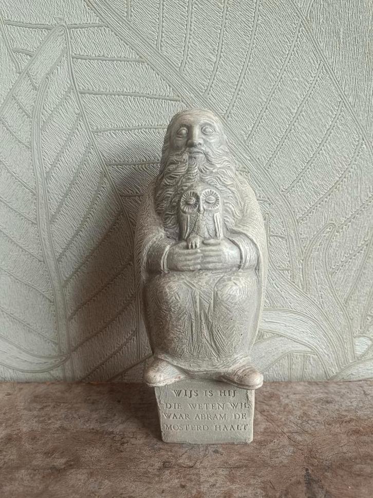 Vintage Beeldje Abraham met Uil, Antiek en Kunst, Kunst | Beelden en Houtsnijwerken, Ophalen of Verzenden