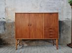 Deens Design Dressoir | Jaren 60 Teak & Eiken Kast Sideboard, Gebruikt, Teakhout, Met deur(en), 150 tot 200 cm