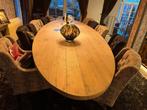 Grote ovale eettafel massief hout - 3,95 cm, Huis en Inrichting, Ophalen, 100 tot 150 cm, 200 cm of meer, Zo goed als nieuw