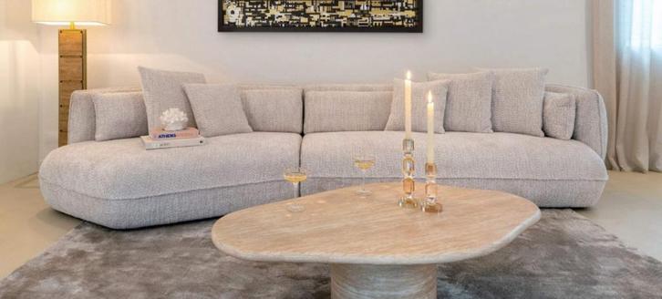 Richmond Sofa Rodina Chenille Lovely Cream (Be Lovely 11), Huis en Inrichting, Banken | Sofa's en Chaises Longues, Nieuw, Vierpersoons of meer