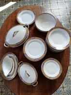 12 pers. Geweldig mooi art deco servies Limoges France, Huis en Inrichting, Ophalen, Zo goed als nieuw, Overige stijlen, Porselein