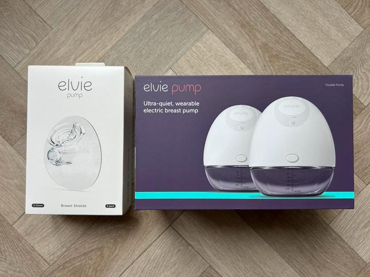 Elvie Pump borstkolf + borstschilden (21, 24 & 28 mm), Kinderen en Baby's, Babyvoeding en Toebehoren, Zo goed als nieuw, Borstkolf