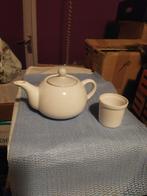 Witte Theepot met Theezakjes Kommetje, Gebruikt, Overige typen, Ophalen of Verzenden, Effen