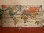 Mooie wereldkaart op hout: Woodprint, Huis en Inrichting, Woonaccessoires | Wanddecoraties, Ophalen, Gebruikt